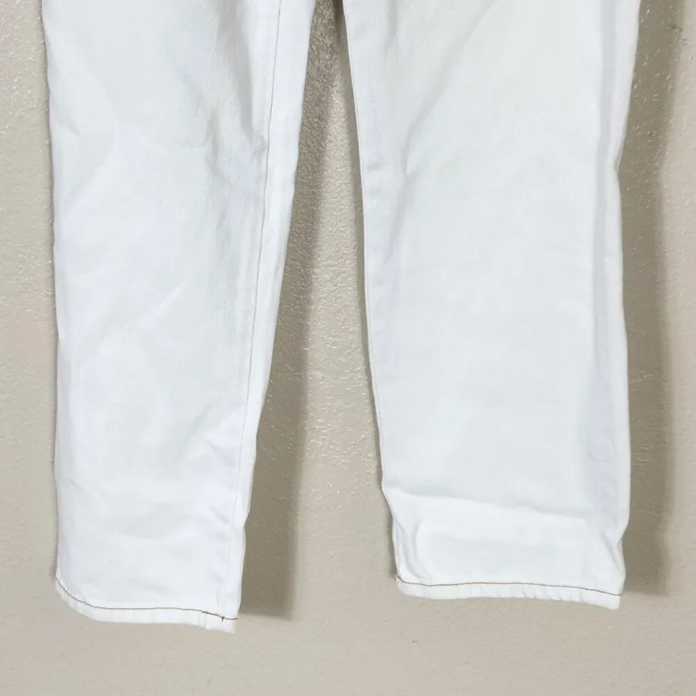 NWT Sandrine Rose X Free People White Straight Leg Jeans Size 24